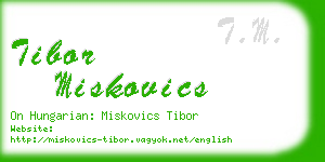 tibor miskovics business card